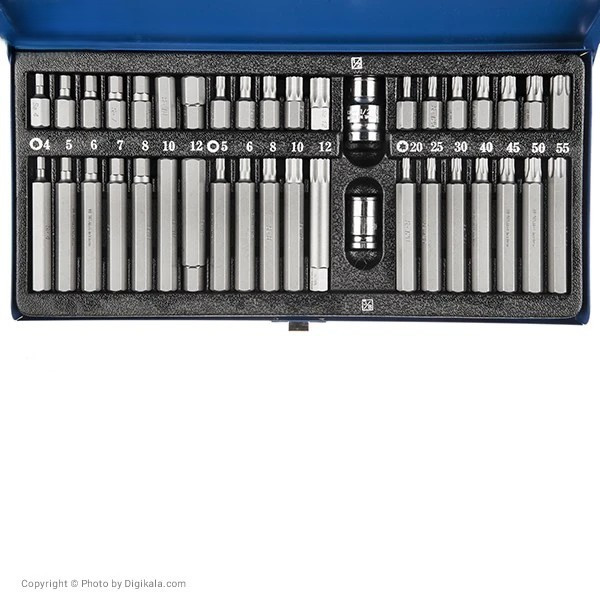 جعبه بیت 1/2 اینچ و 3/8 اینچ 40 پارچه 6 گوش ستاره ای برند نووا مدل 6562